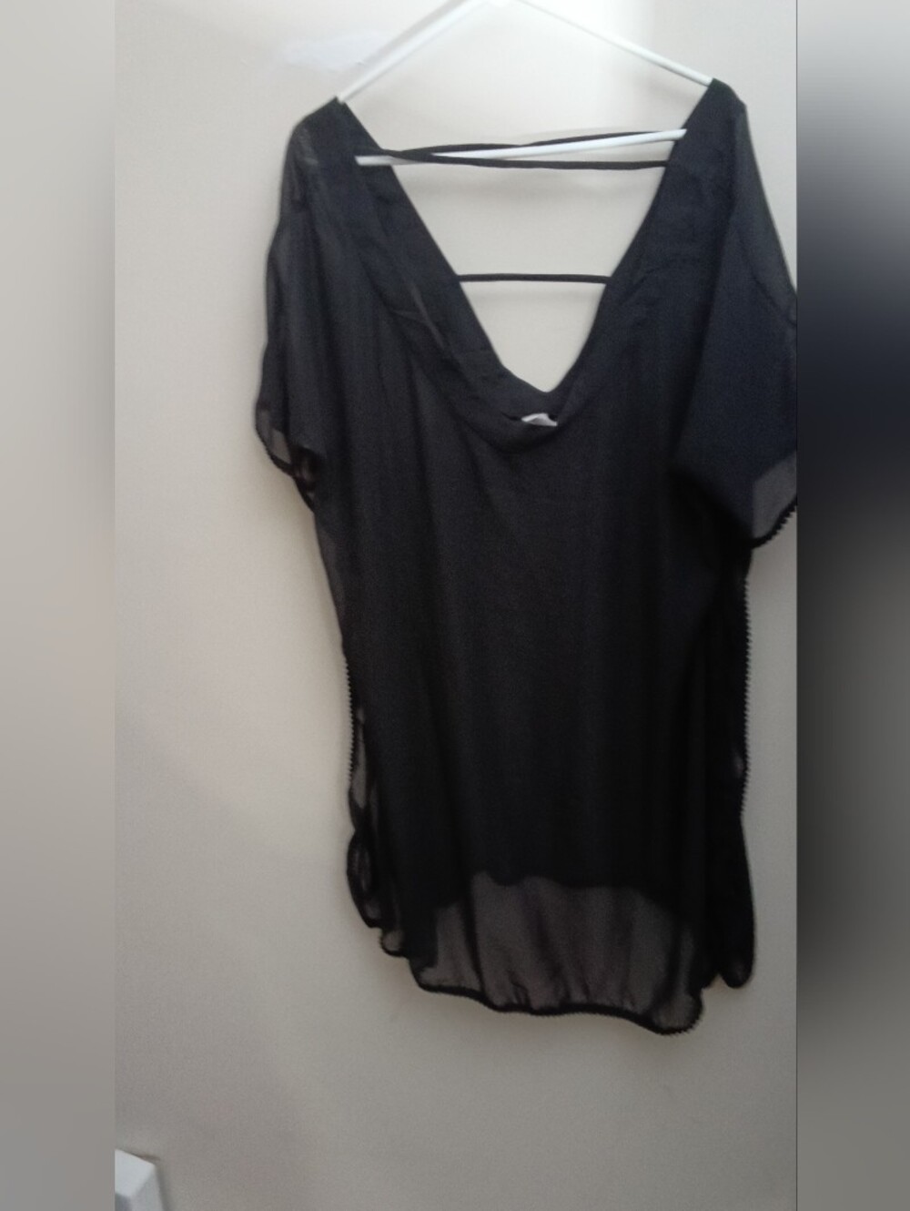 MAZU SWIM Sheer Black V-Neck Swim Cover-Up SIZE 2X - Picture 5 of 8
